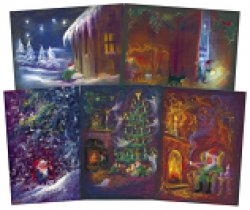 画像2: クリスマスカードセット2種　マリア様と羊飼い 　　こびと　 (異なる絵柄の5枚のカードセット)