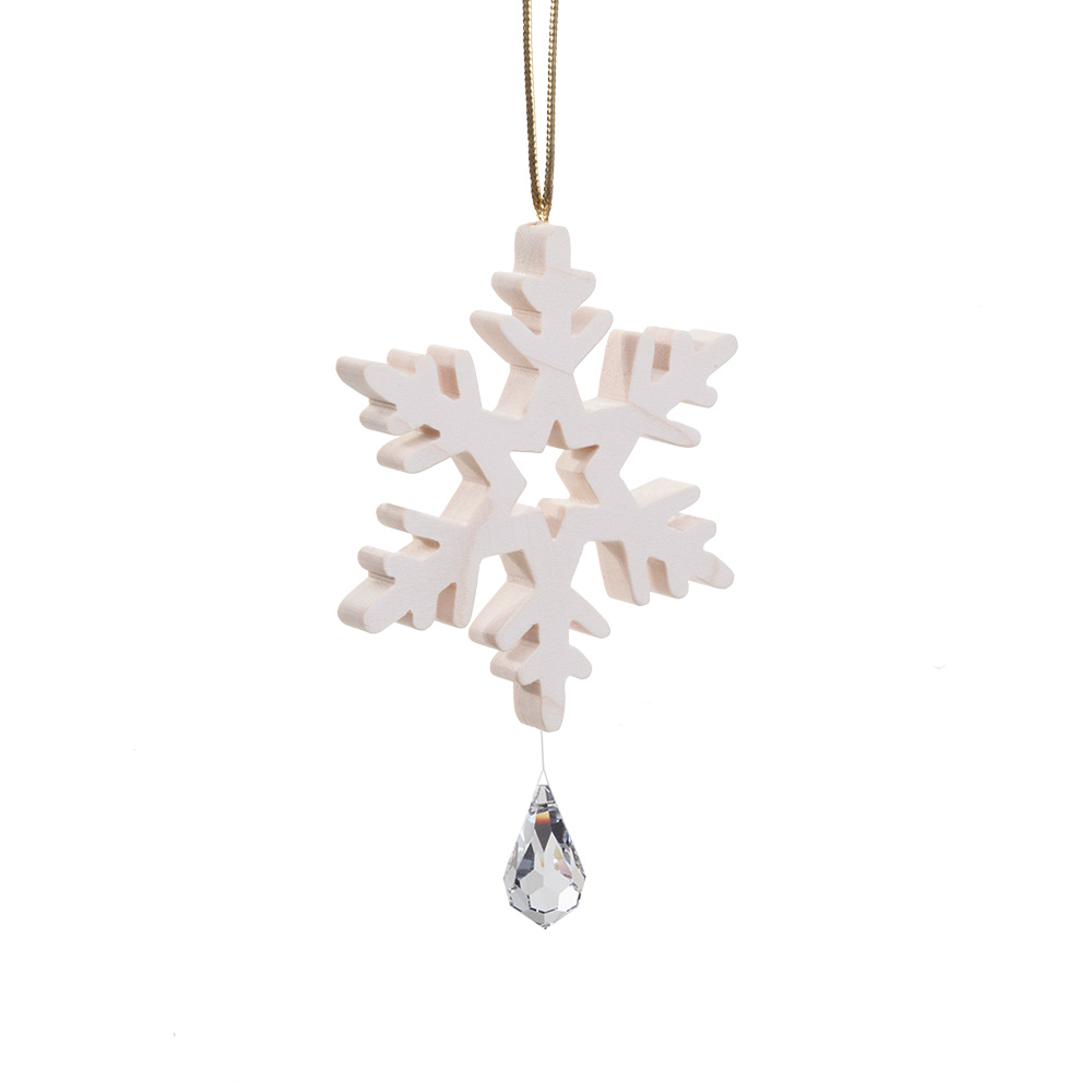 画像1: 雪の結晶　クリスタル付きモビール